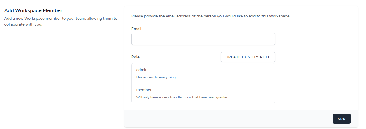 Add Workspace Member Interface