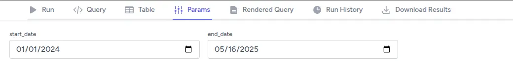 Params Tab Interface