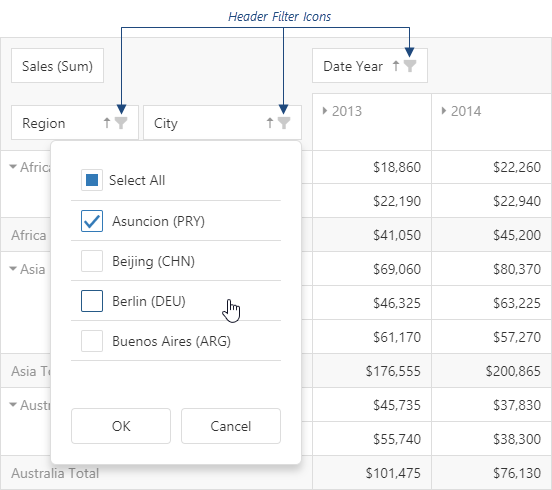 Header Filter Example