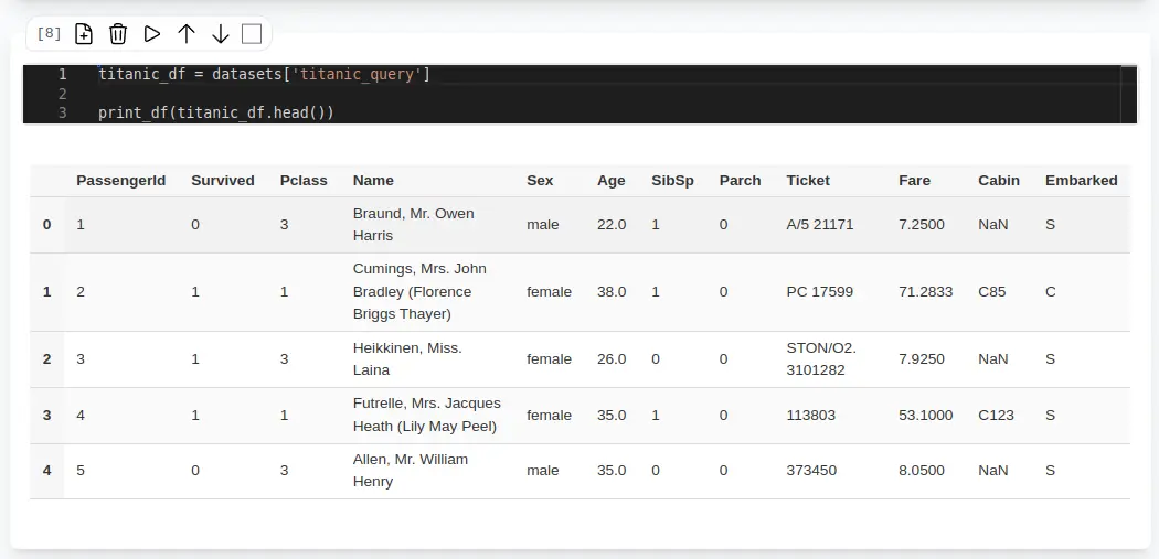 DataFrameContainer Example