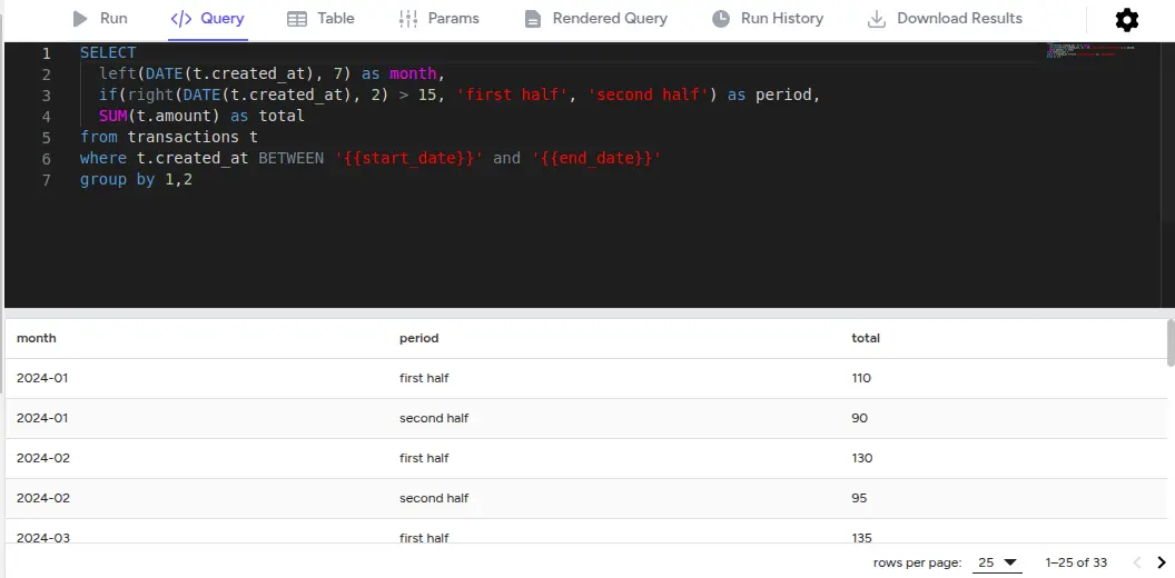 Query Tab Interface