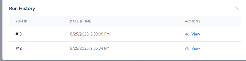 Report Run History